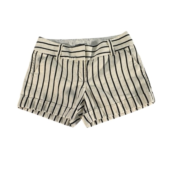 Express Linen Blend Striped Midi Low Rise Shorts Women’s 6 Coastal Grandma - Picture 10 of 11